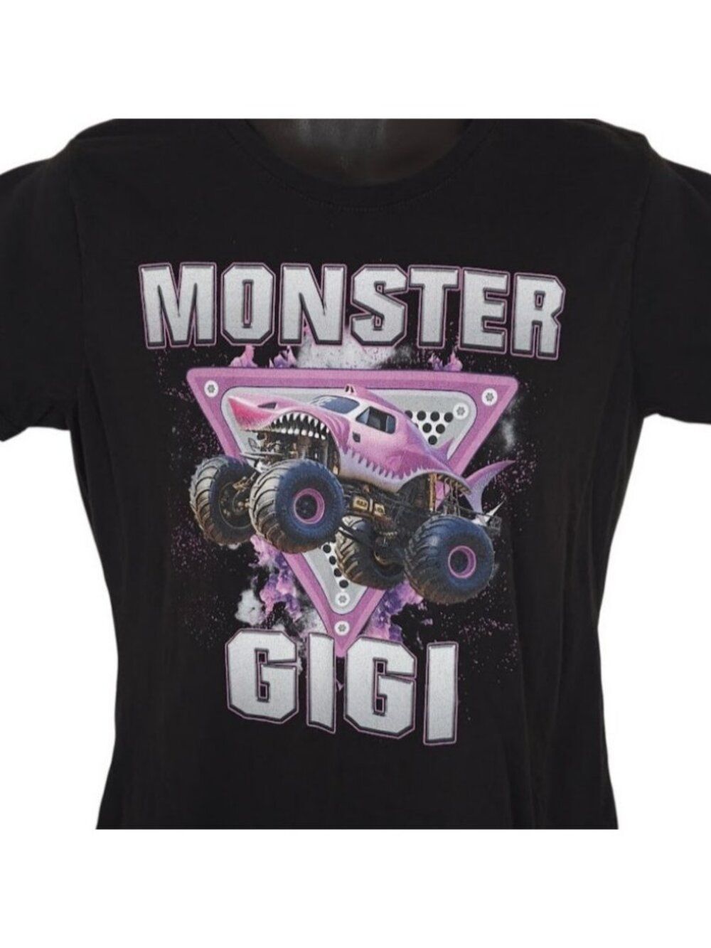 Monster Truck Gigi T Shirt Womens Size Large Black Shark Grandma